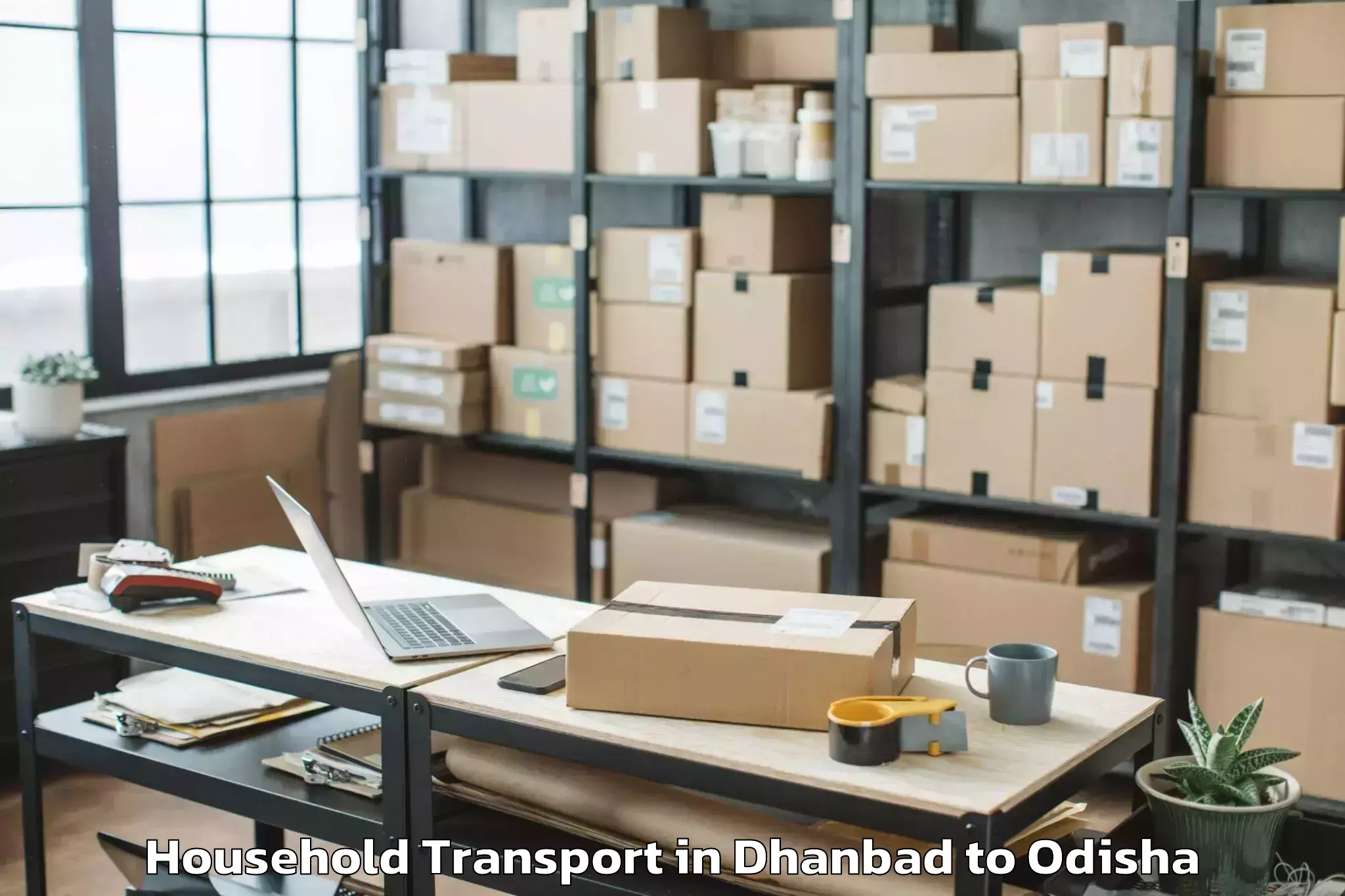 Book Dhanbad to Phiringia Household Transport Online